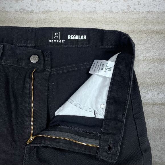 George Jeans Regular Straight Leg Fit Jet Black Denim - Picture 4 of 4